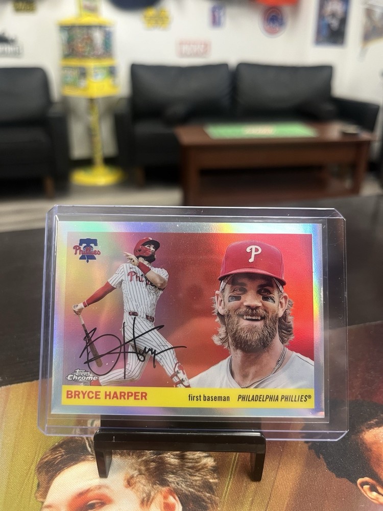 2025 Topps Chrome Platinum Anniversary Baseball Bryce Harper Refractor #135 AT