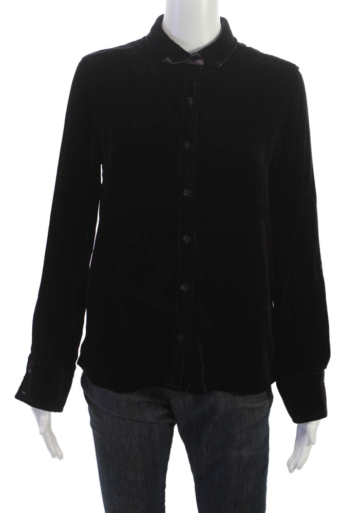 Bella Dahl Womens Black Rayon Collared Button Up Blouse Long Sleeve Size XSFree Shipping in US $100+ Orders | $6.95 Orders Below