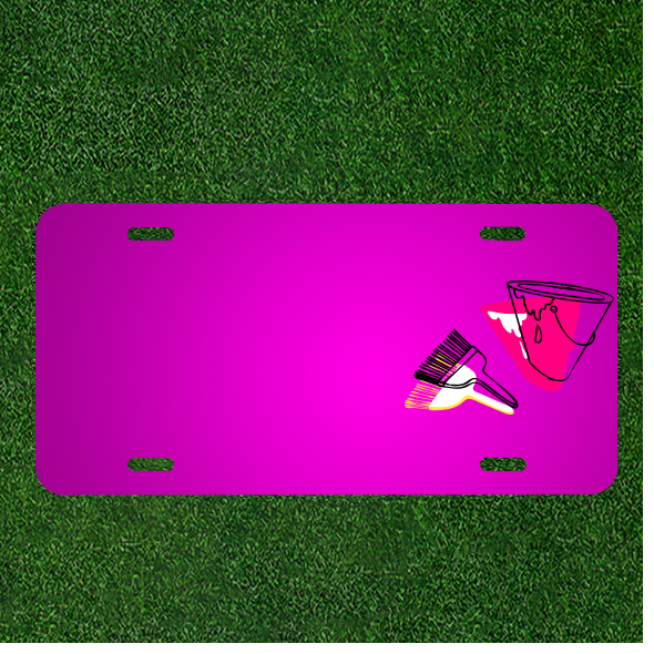 Custom Personalized Car License Plate with Name - Paintbrush Design  