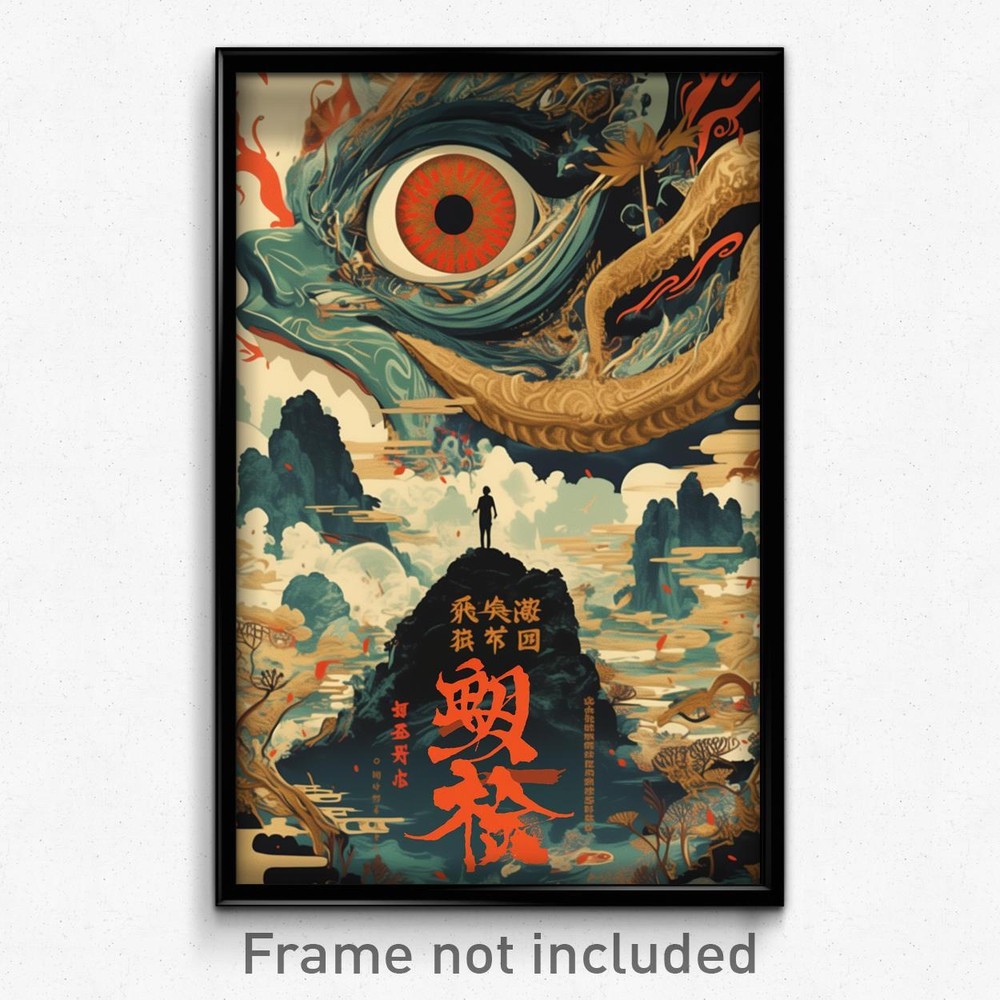 Vintage Chinese Film Poster - Gargantuan Promontory Retro Art Print