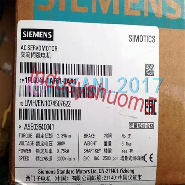 1PCS SIEMENS servo motor 1FL6044-1AF61-0AA1 0.75KW