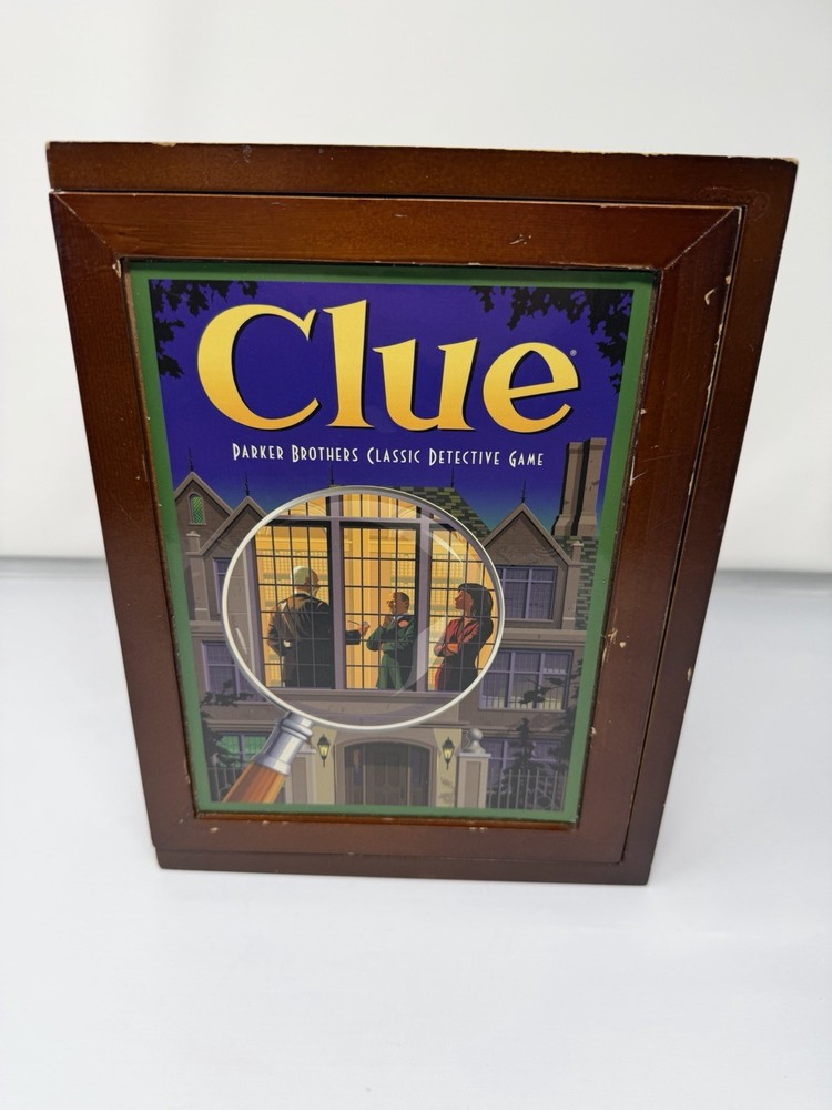Clue Hasbro Vintage Game Collection Wooden Box Bookshelf Edition Complete *2009*