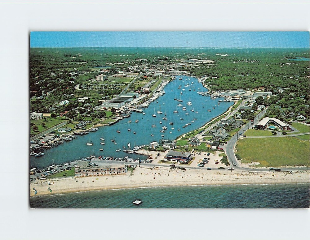 Postcard Aerial View of Falmouth Harbor Cape Cod Massachusetts USA