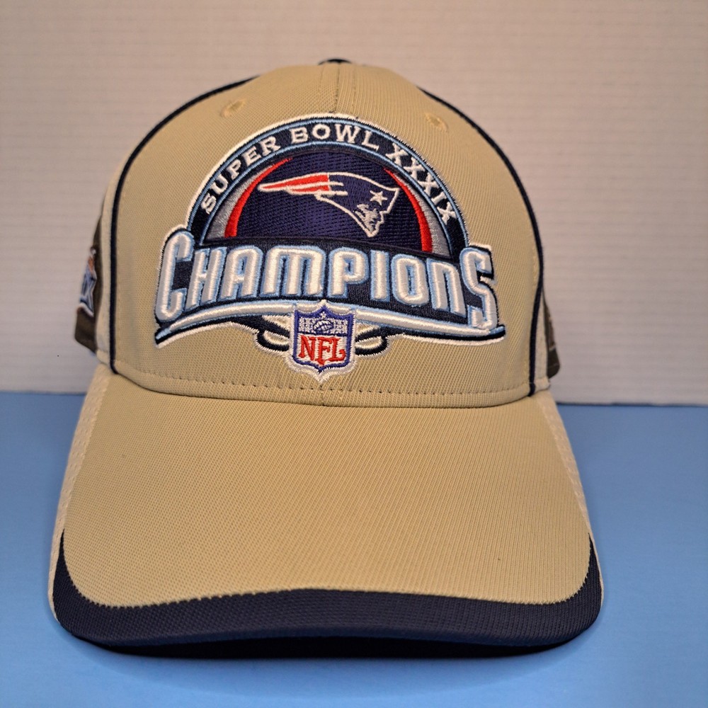 Reebok NFL New England Patriots Super Bowl XXXIX Champions Tan Cap  