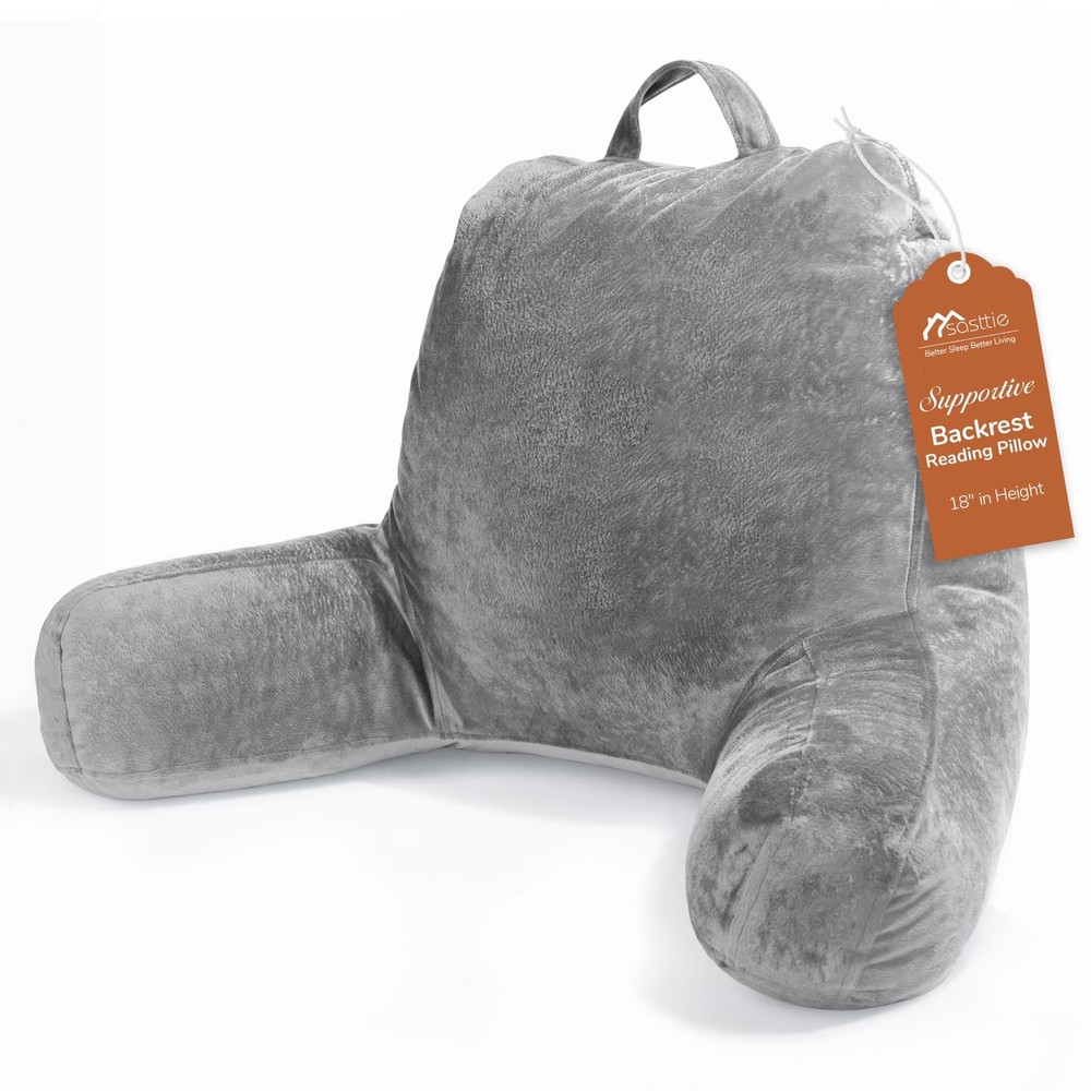 Velvet Reading Pillow for Adults Sitting Up in Bed