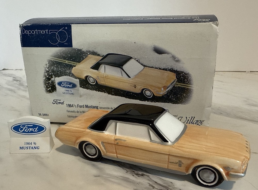 Dept 56 Snow Village 1964 Ford Mustang Set of 2 with Original Box 54951