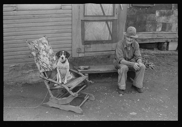 Photo:Circleville Ohio William A Swift Hooverville 1938 Man with Dog