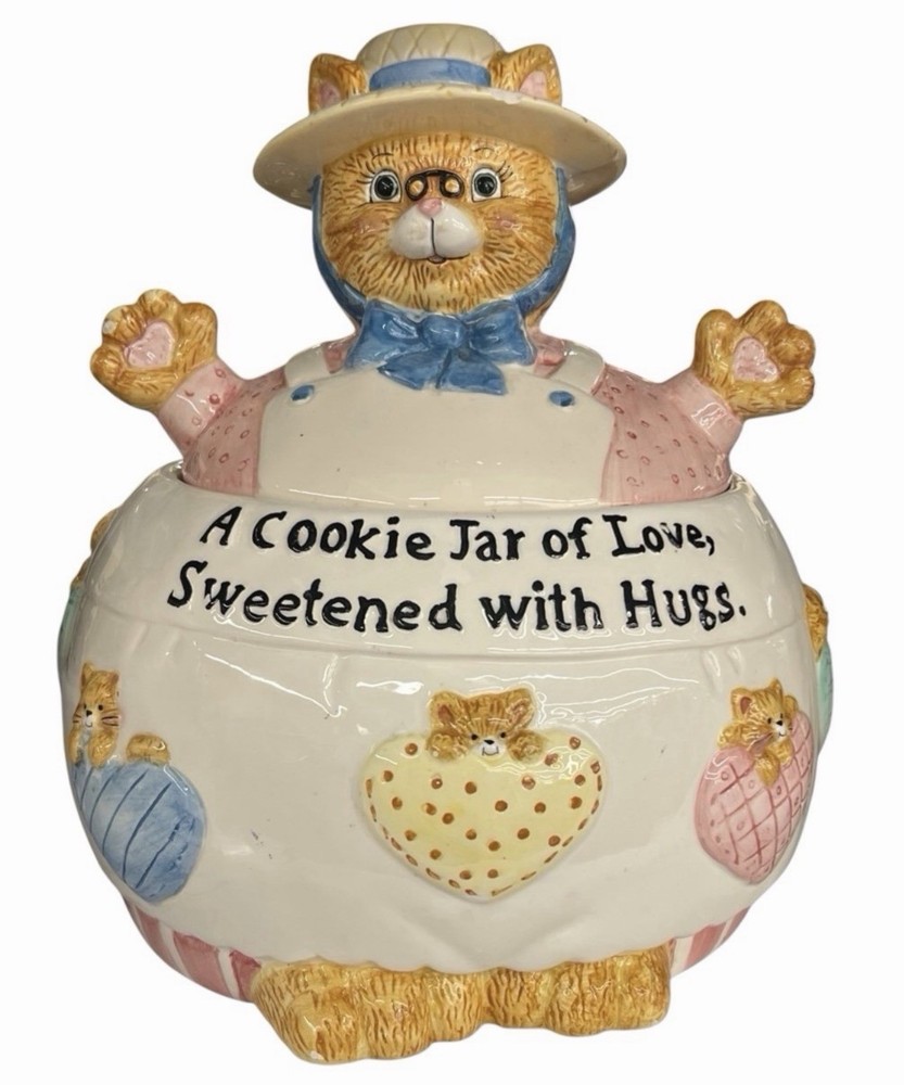 Adorable Pastel Kitten Cookie Jar 🐱 Cute Ceramic Cat Canister Kawaii Decor