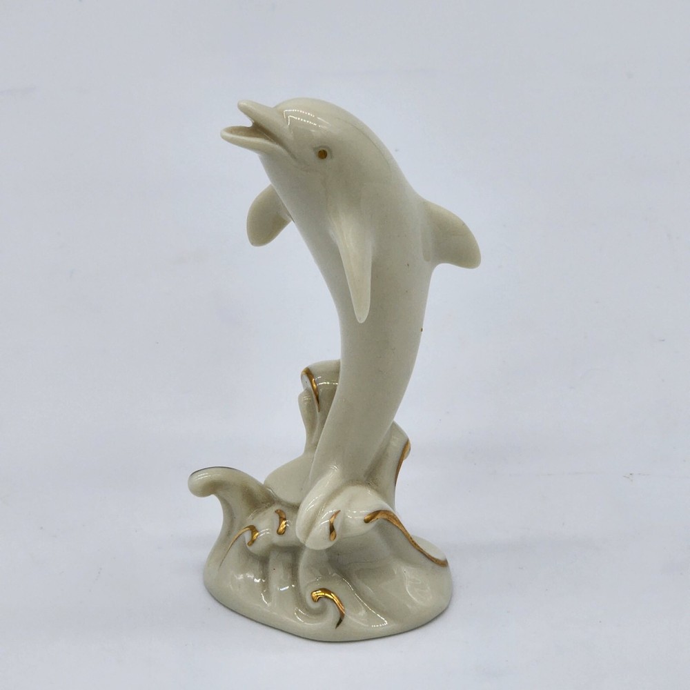 Lenox Ivory and Gold Dolphin Figurine Sea Prancer