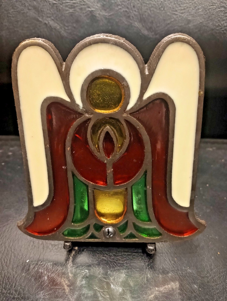 Vintage Stained Glass Angel Votive Candle Holder ~ Beautiful Christmas Decor
