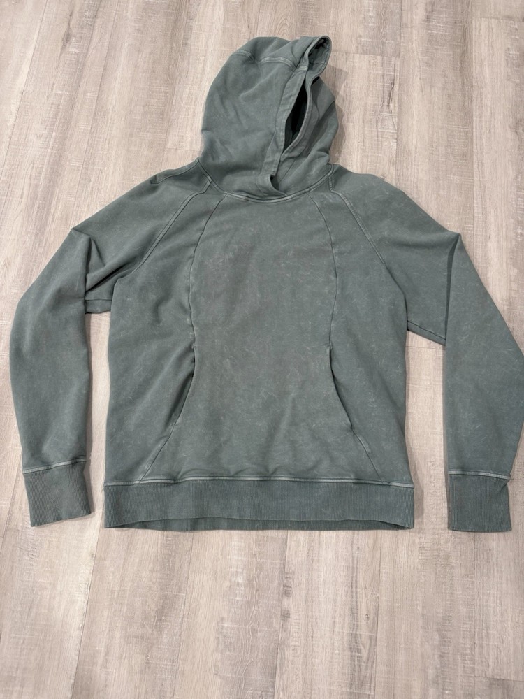 lululemon Scuba Hoodie Green Thumb Holes Women's Size 10 Long Sleeve Casual