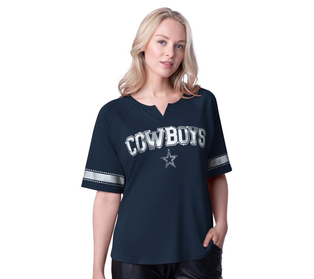 Unbranded Women's Top Sz 3XL NFL Dallas Fuel Up Overd Fit Blk/Blue A655697