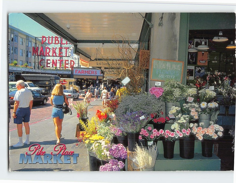 Postcard Pike Place Market Seattle Washington USA
