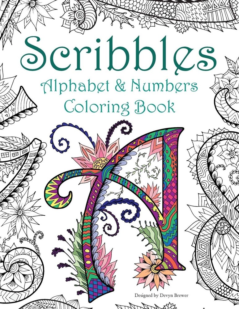 Scribbles: Alphabet and Numbers Coloring Book