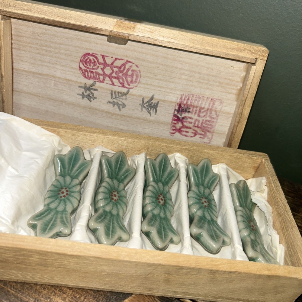 Ebihall Chopsticks Rest, Made in Japan, Souvenir, Japanese Food Rare Set Of 5