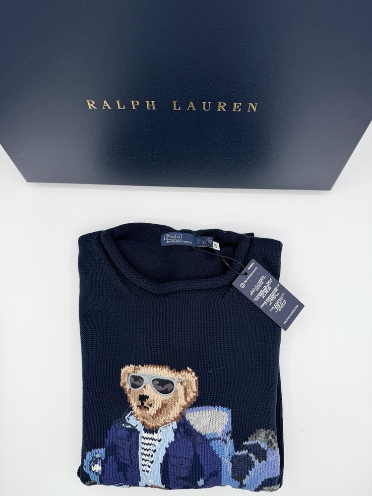 Polo Bear Ralph Lauren Car Sweater Navy Men’s Large