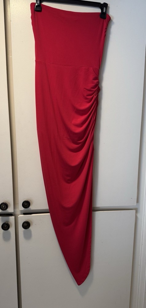 Forever 21 Size Small Red Strapless, Asymmetrical Spandex Dress