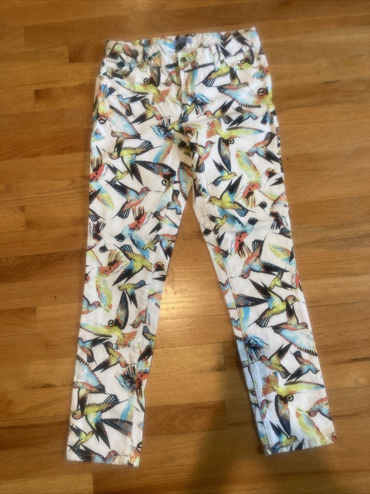 Cynthia Rowley Colorful Hummingbird Print Pants Jeans Size 4