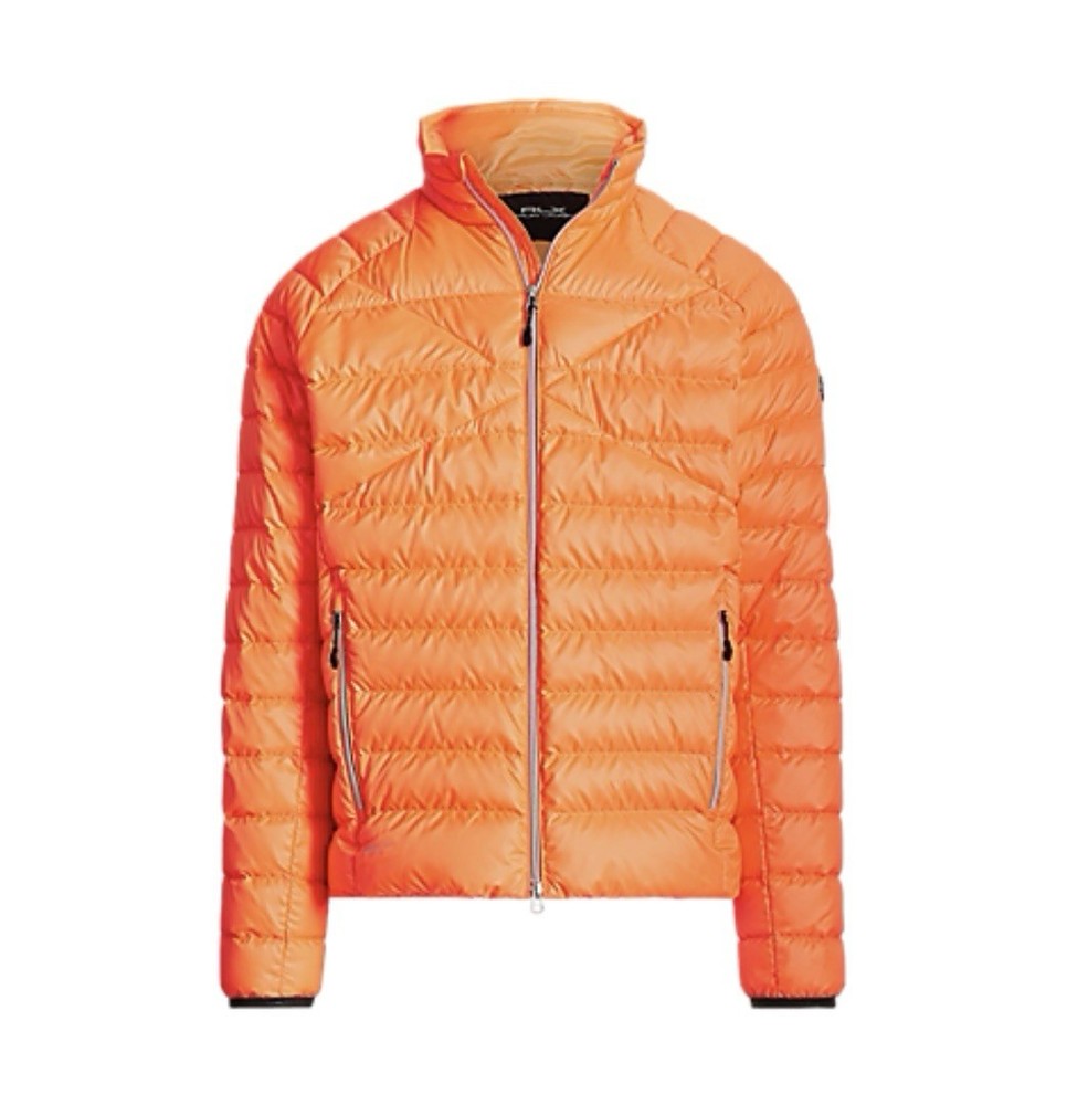 Polo Ralph Lauren RLX Mens L Water Repellent Down Puffer Jacket Orange NWT