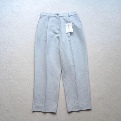 New Acne Studios linen blend trousers with high waist and tucks