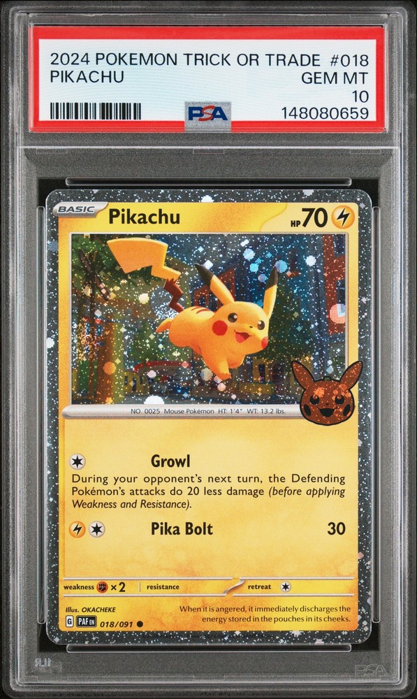 2024 Pokemon Trick Or Trade #018 Pikachu PSA 10