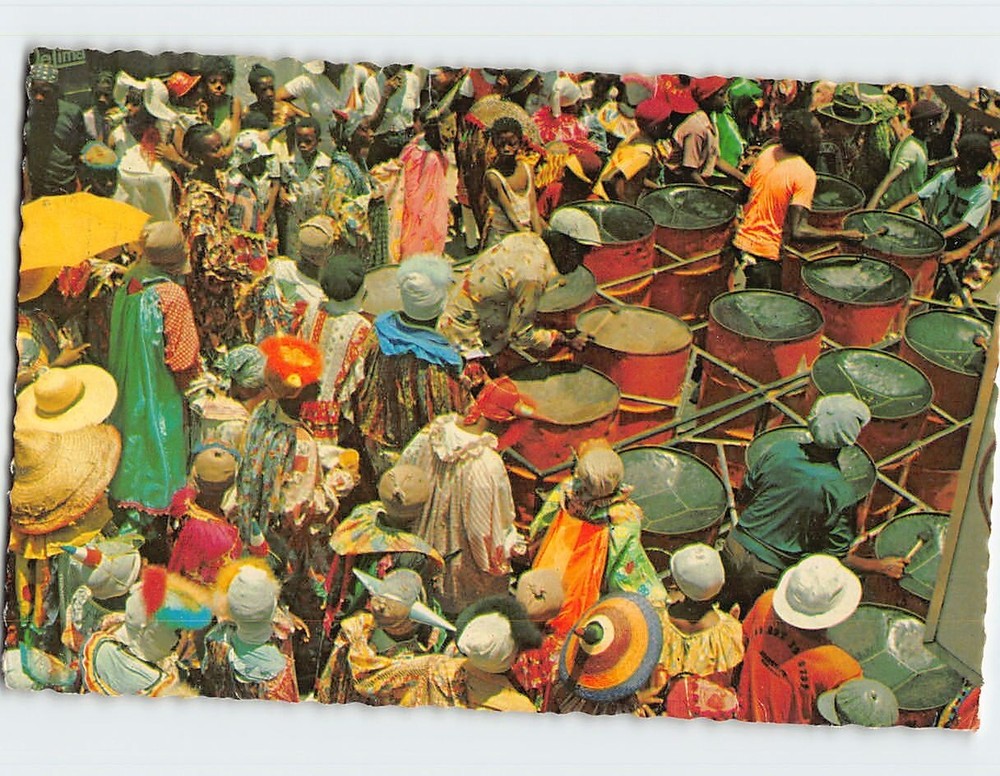 Postcard Steel Band Lead Clown Carnibal Parade St Thomas US Virgin Islands