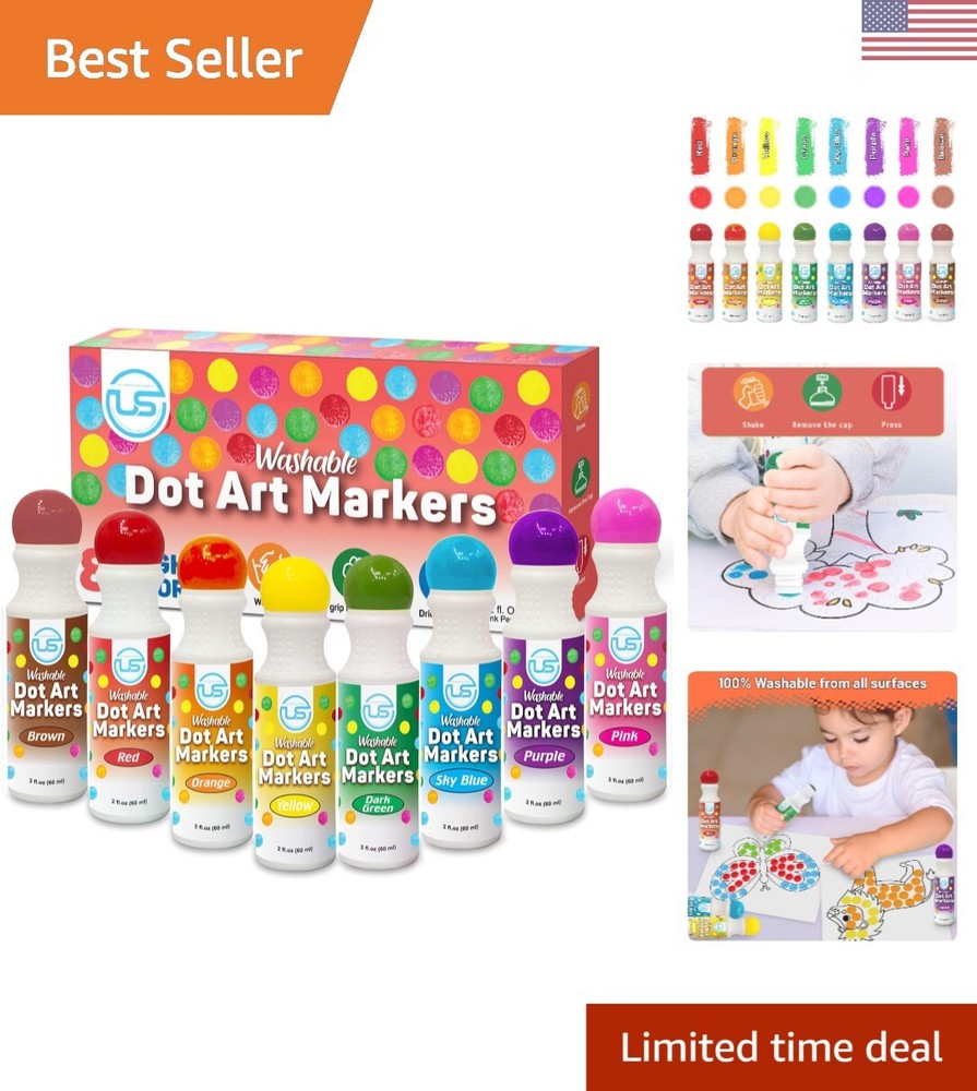 Washable Dot Markers for Toddlers 8 Colors Bingo Daubers