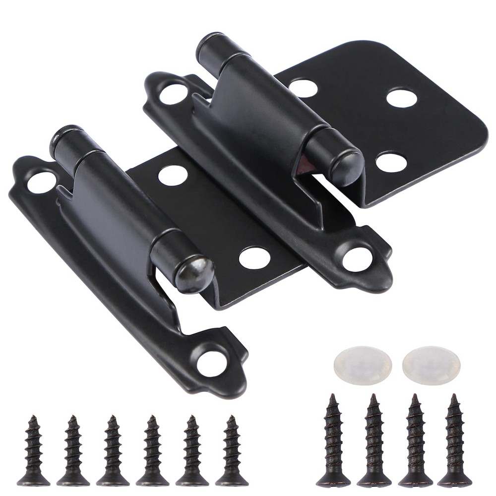 50-Pack Black Cabinet Hinges 1/2