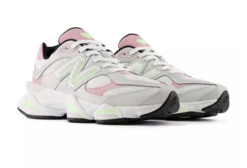 New Balance 9060 Grey/Pink/Lime Low Top Sneakers Rubber Outsole Unisex US 8W