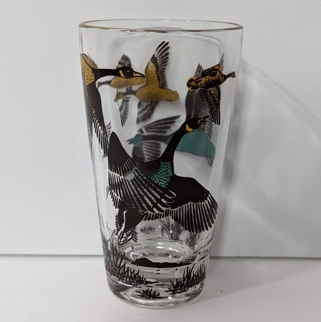 Vintage Hunting Birds Geese Hazel Atlas Glass Tumbler 5 1/8