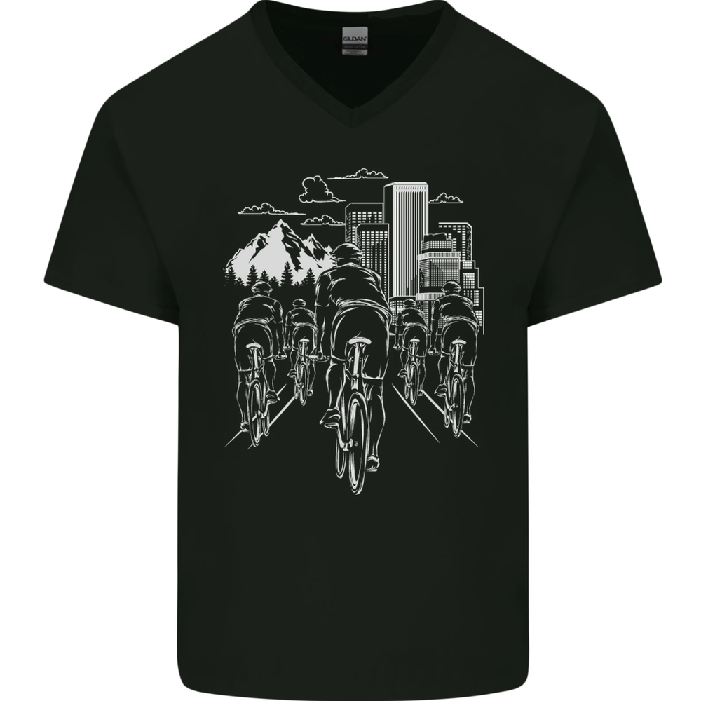 Bike Ride Cycling Cyclist Bicycle Road MTB Mens V-Neck Cotton T-Shirt