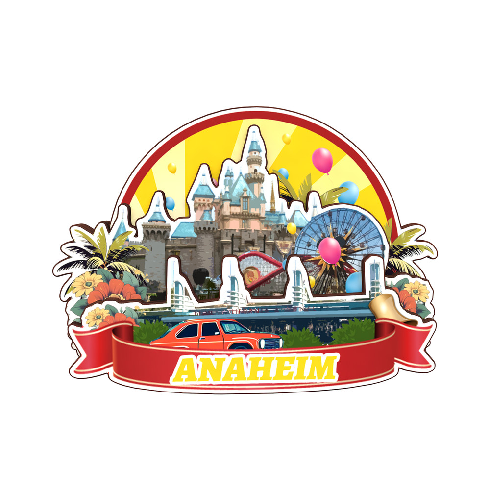 Anaheim California USA Refrigerator magnet 3D travel souvenirs wood craft