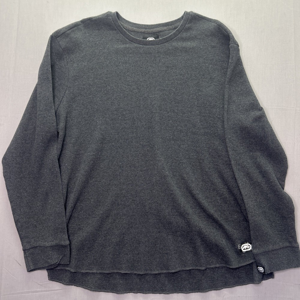 VTG Ecko Unltd Men 5XL Long Sleeve Thermal Waffle Knit Shirt Street Hip Hop Y2K
