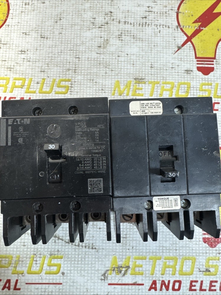 USED Eaton Series C GHB3030 30A 3P 480Y/277V Molded Case Circuit Breaker
