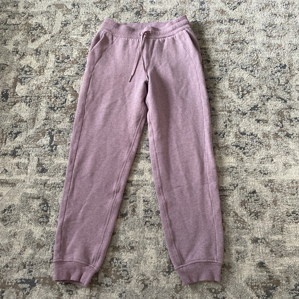 Lululemon Scuba High-Rise Joggers Pants Heathered Pink Taupe Size 6 Fleece Lined