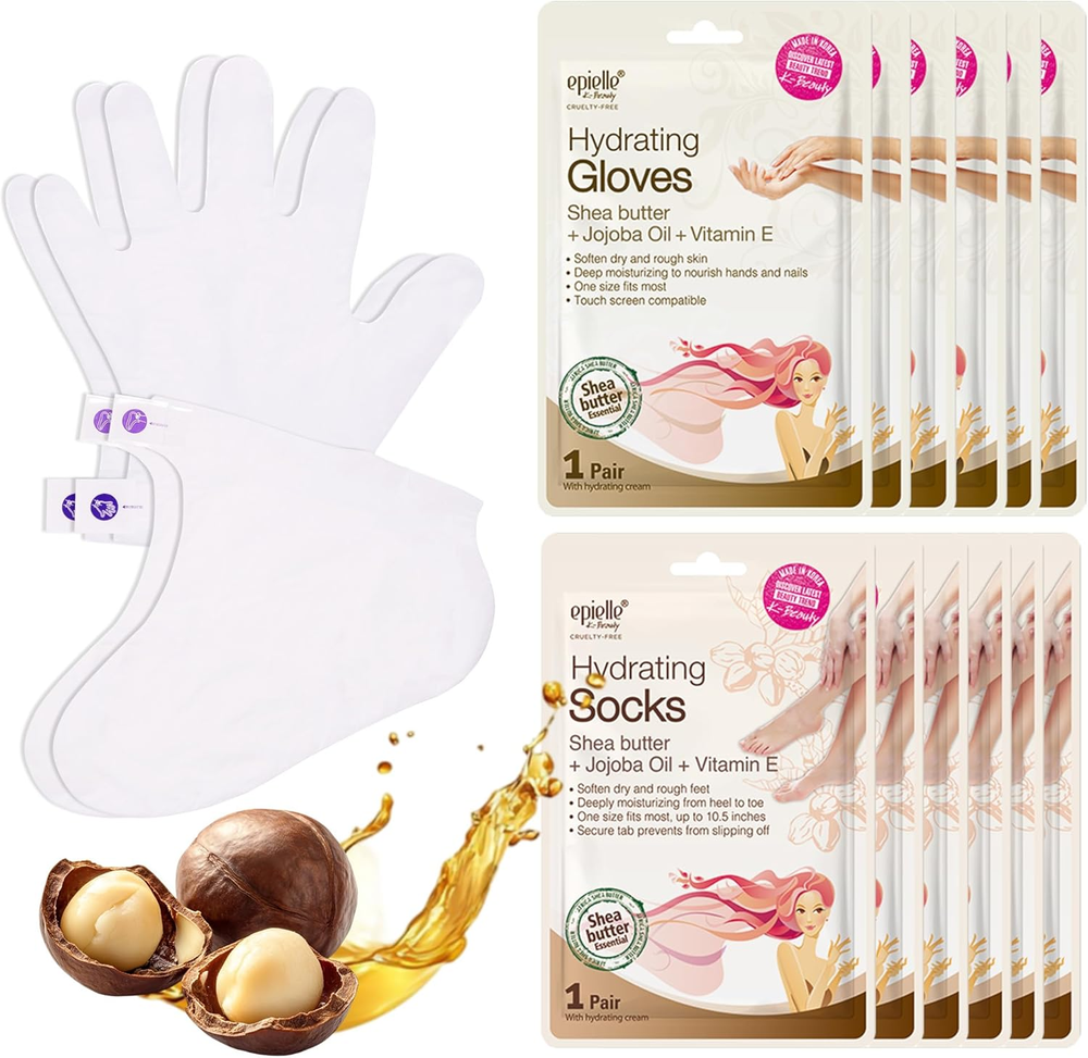 Hydrating Hand & Foot Masks, Relieve and Soften for Dry, Overworked Skin, Self C