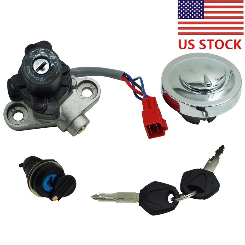 For Yamaha V-Star 650 1100 Ignition Switch Fuel Cap Seat Lock Key Kit 98-17