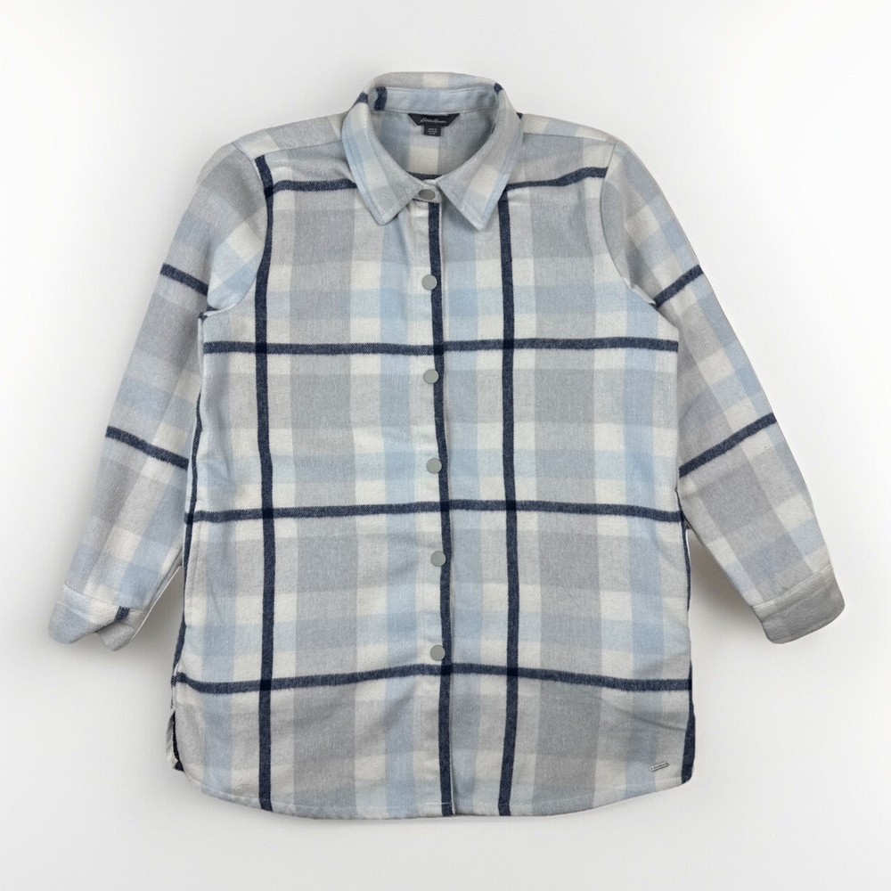 Eddie Bauer Premium Medium Flannel Plaid Shacket with Snap Buttons