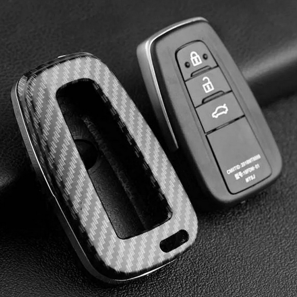 For RAV4 CHR Camry Highlander Prado Carbon Fiber Smart Key  Case Cover