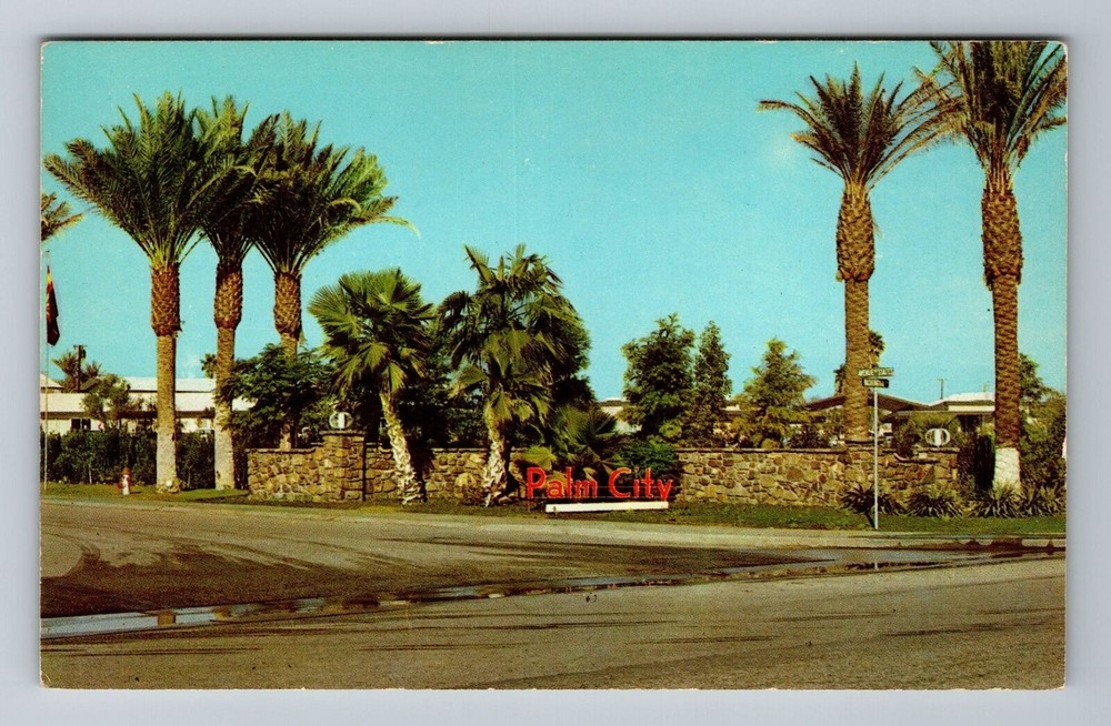 Palm City CA-California, Shopping Center, Retirement Comm, Vintage Postcard