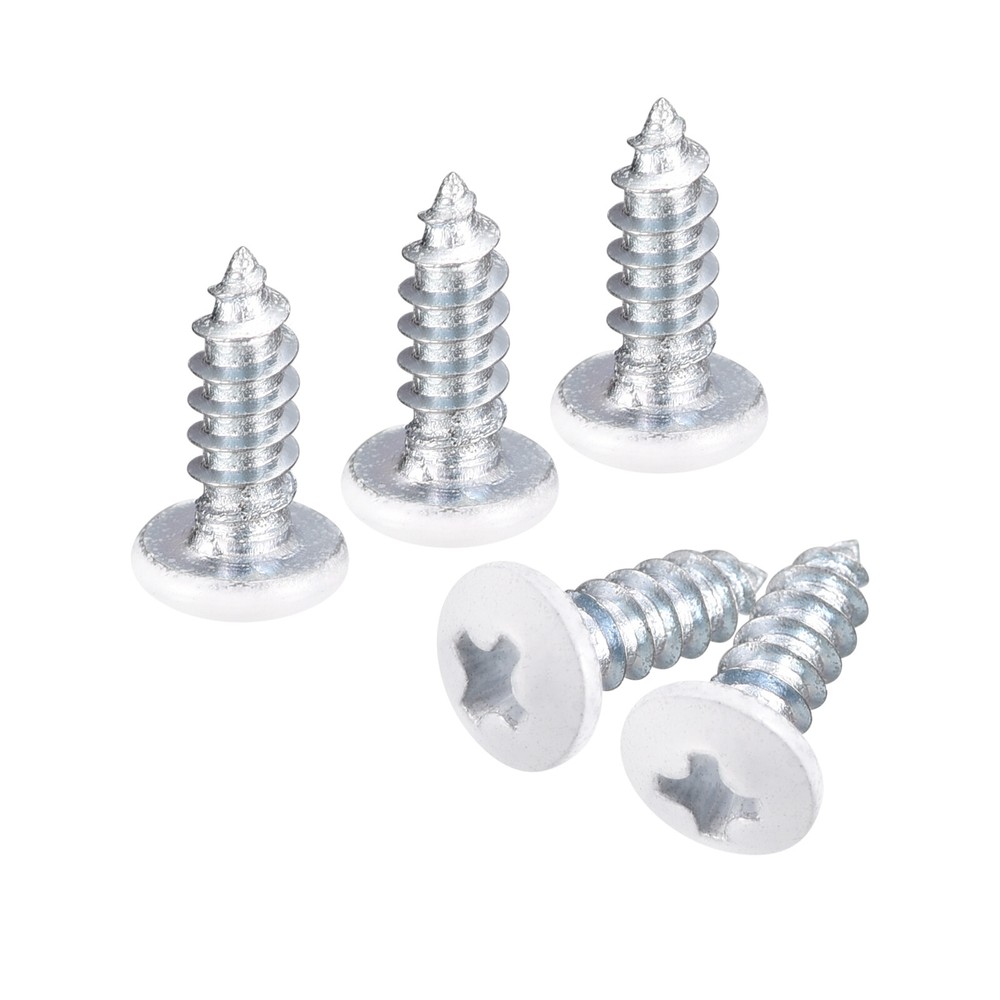 ST2x8mm White Screws Self Tapping Screws, 100pcs Pan Head Phillips Screws