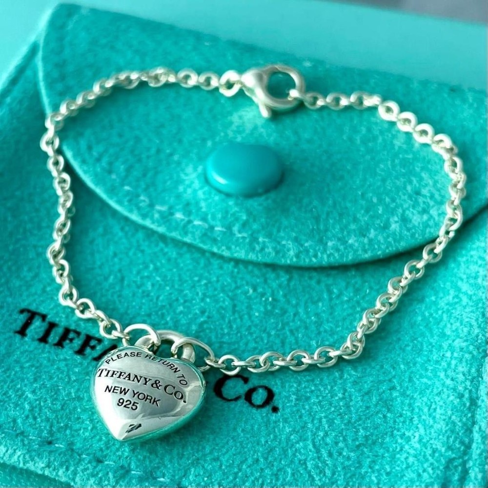 Tiffany Full Heart Silver Bracelet Return to Tiffany Collection New
