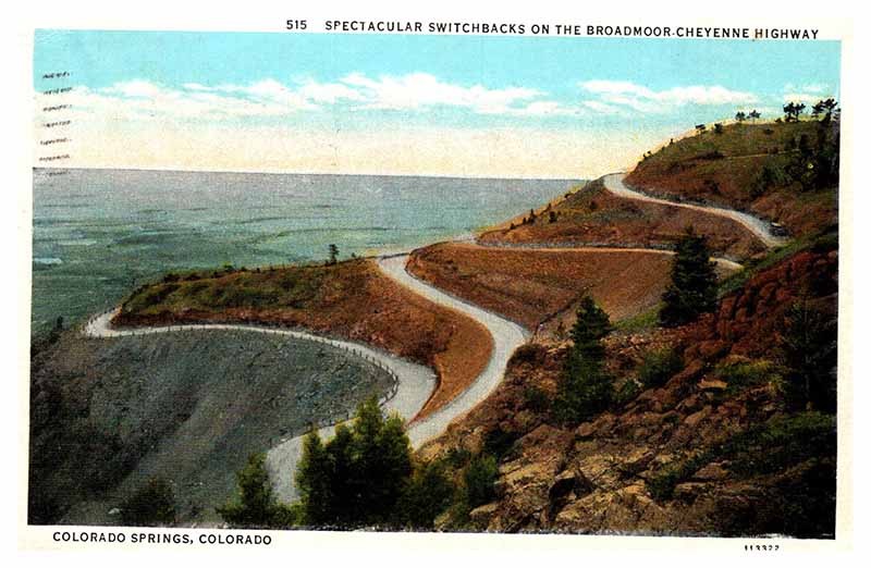 Postcard HIGHWAY SCENE Colorado Springs Colorado CO m/09 AU8618