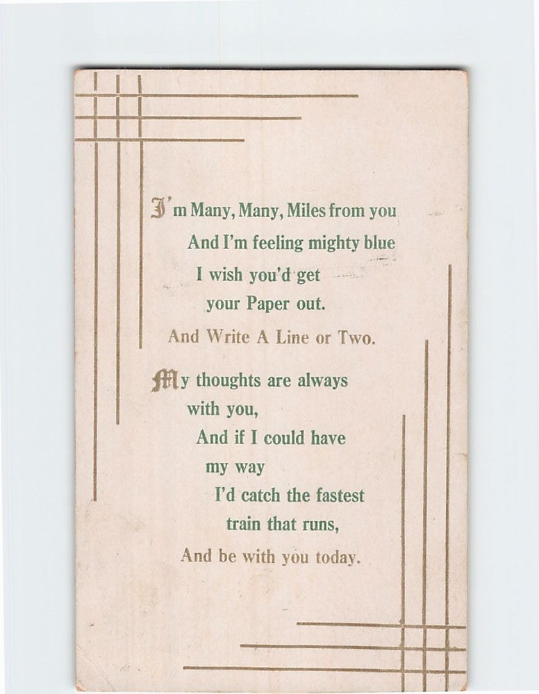 Postcard Greeting Card with Poem and Art Print