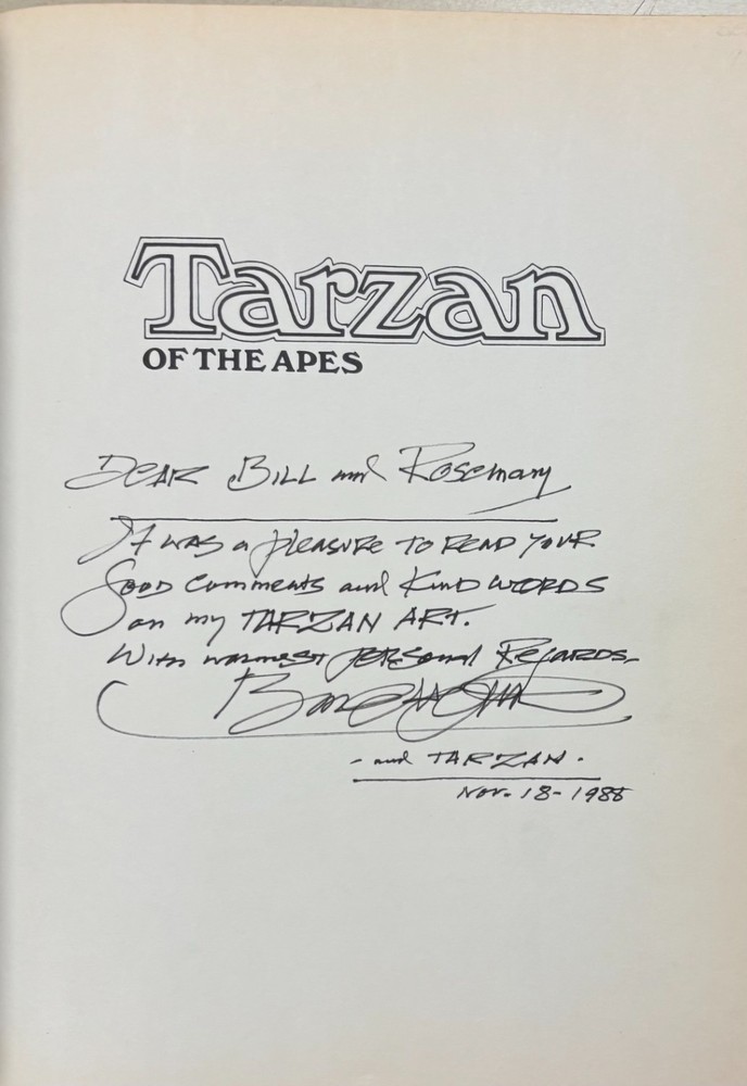 TARZAN OF THE APES - by Burne Hogarth/ E R Burroughs (1972 1st PRINT, INSCRIBED)