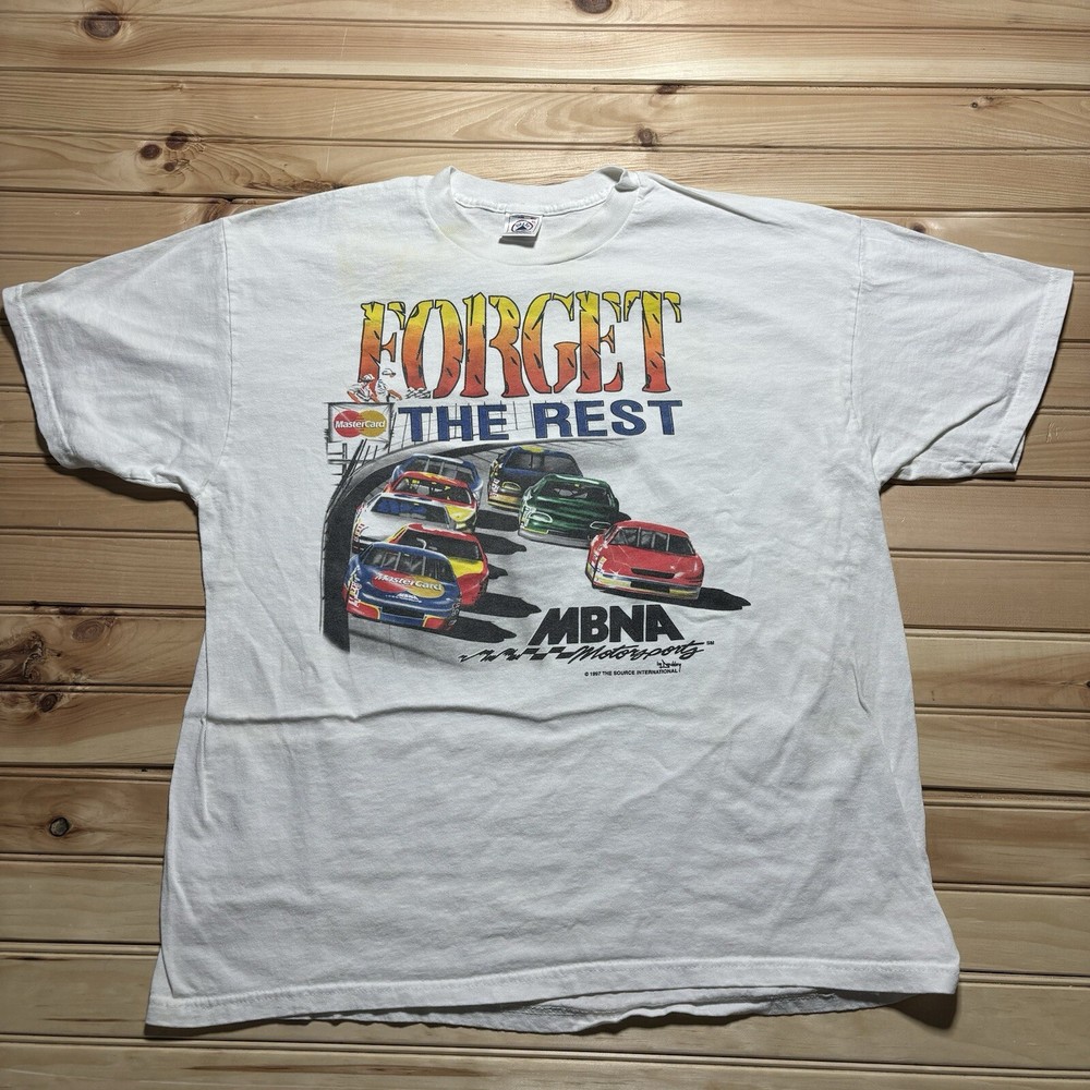 Vintage 90s MBNA Nascar Racing Forget the Rest Demand the Best Shirt - XL 1997