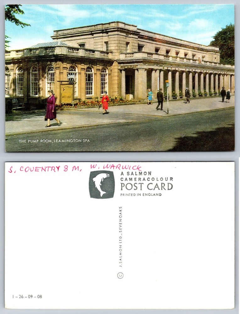 Vintage The Pump Room Leamington Spa England Postcard J Salmon Cameracolour