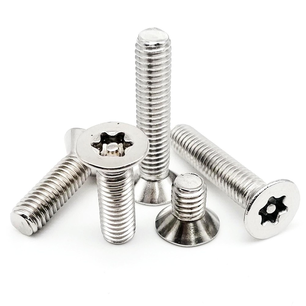 M2-M12 SUS304 Six-Lobe Torx Flat Countersunk Head With Pin Security Screw Bolt
