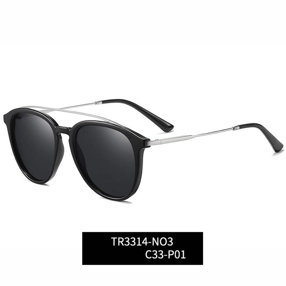 Polarized Sunglasses for Women Men - Round Frame Fashion TR+Metal Sunglasses wit