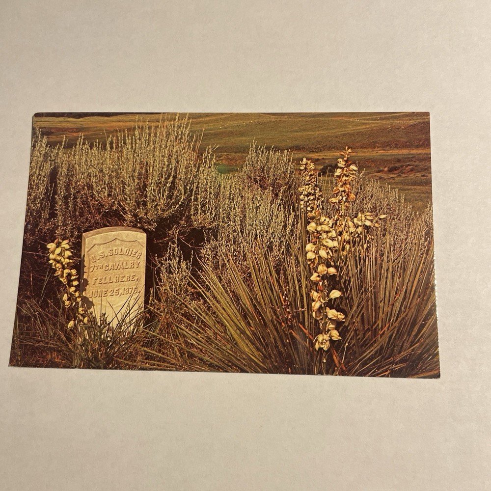 Postcard Headstones Custer Battlefield National Monument Crow Agency Montana USA
